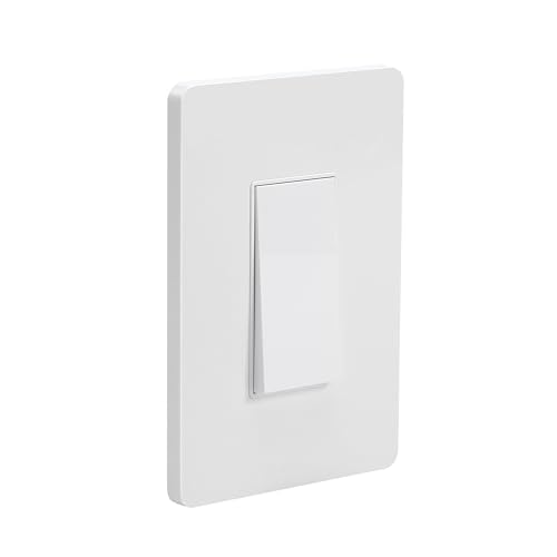 Smart Light Switch, No Neutral Wire Required, Alexa & Google Home Compatible, Wall Mount, Single Button, White
