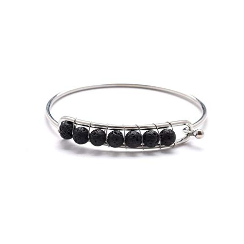 Basalt Lava Bead Essential Oil Aromatherapy Wire Bracelet