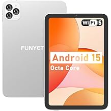 FUNYET Android Tablet,10 inch Tablets 2026,8GB (4+4) RAM 128GB Storage (Expandable),Octa-Core Processor,HD Display,Dual Cameras,6000mAh Battery,GPS, Wi-Fi 5,Bluetooth 5.0,Incell Screen,Metal Shell