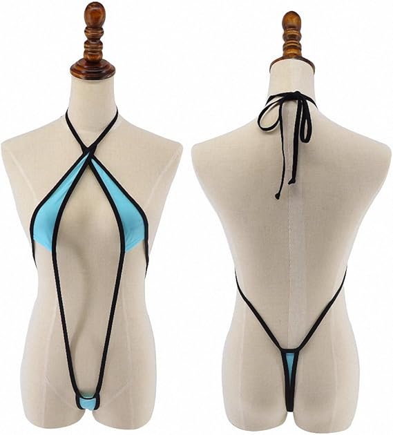 Womens Sunbath Micro G-String Bandeau Micro Bikini Thong&Top Biquini Mini String
