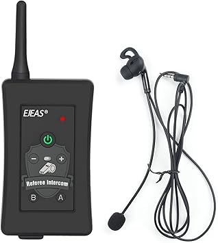 EJEAS FBIM Professional Football Referee Bluetooth Intercom, 850mAh Full-Duplex 1500M Wireless Bluetooth Interphone with Noise Reduction Function for Soccer and Handball Referees 1 Pack