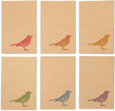 Best Paper Greetings Blank Note Cards with Bird Design - 4 x 6 In, Brown, 36-Pack, Rustic - Kraft Paper Notecards & Envelopes
