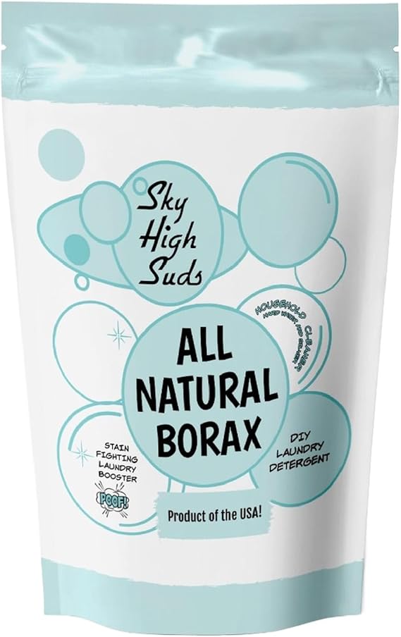 Natural Borax Powder 2 lb - Made in the USA, All-Purpose Cleaner & Laundry Booster, Resealable Eco-Friendly Bag, Multi-Use Household Essential. Due to tariffs packaging may vary.