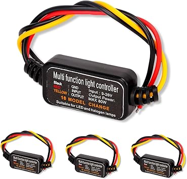4pcs LED Flash Strobe Controller, 80W Universal DC926V 16 Strobe Modes Brake Light Flasher Brake Light Strobe Module, Car Flasher Module for Motorcycles Cars Trucks for Brake Light Tail Stop Light