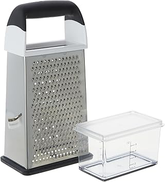 GoodCook Touch 4-sided Box Grater, Stainless Steel Blades with Collection Cup included, Gray