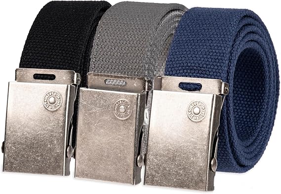 Levis Unisex-Adult Casual Cut-To-Fit Web Belt Sets - 3 Pack Straps with Interchangeable Buckle